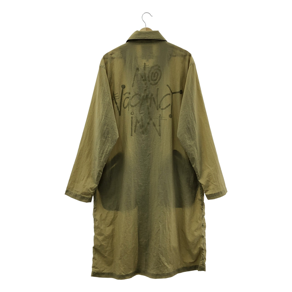 STUSSY / ステューシー | ナイロン バックロゴ ステンカラー オーバーコート | M | ベージュ | メンズ