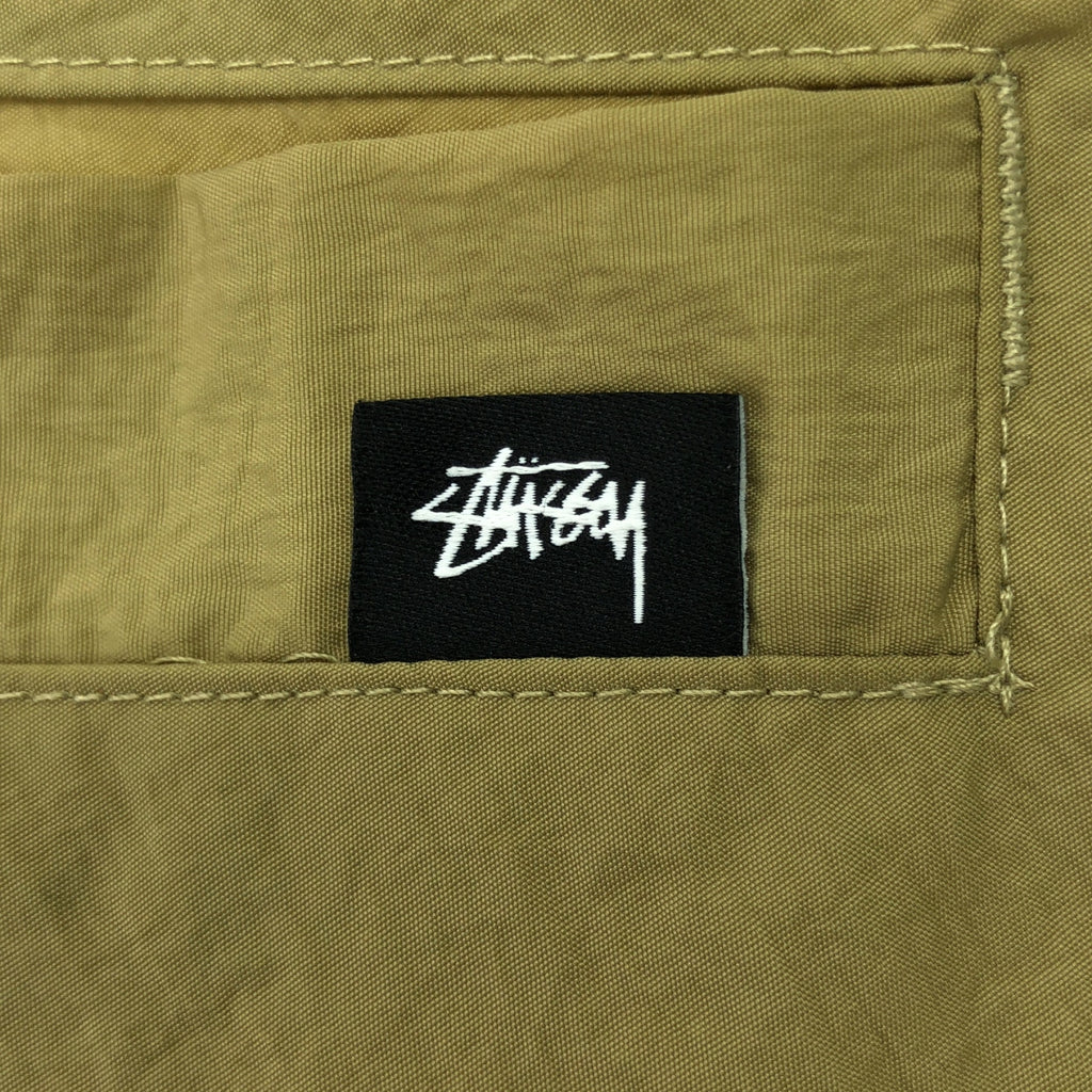 STUSSY / ステューシー | ナイロン バックロゴ ステンカラー オーバーコート | M | ベージュ | メンズ