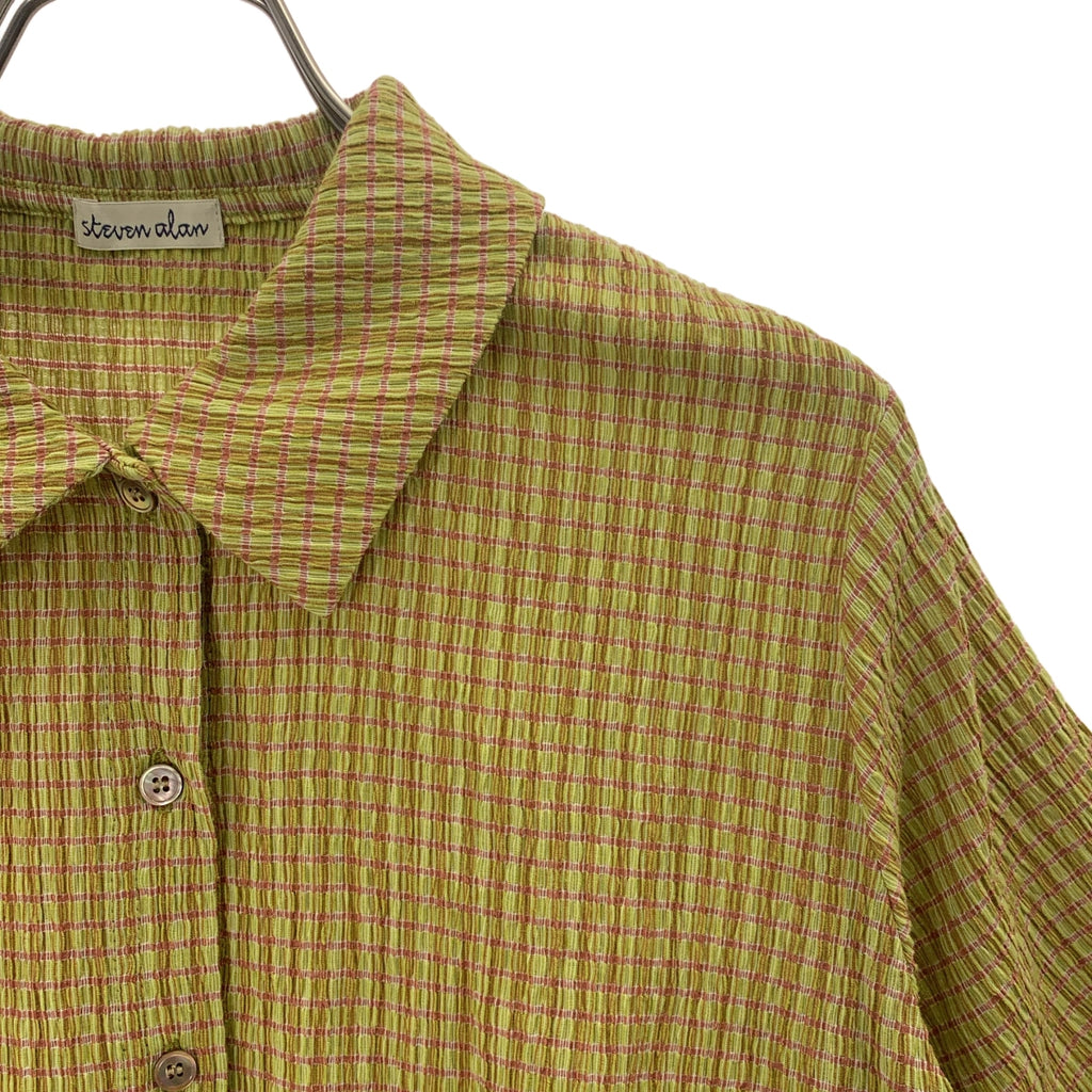 Steven Alan | 縐紗格紋襯衫與罩衫套裝，含襯裡開衩半裙 | S 碼 | 女裝