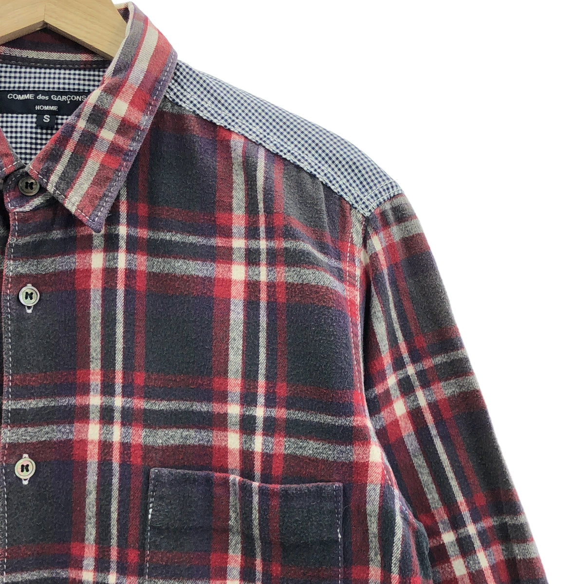 COMME des GARÇONS HOMME | 2011 秋冬 |後幅格紋法蘭絨襯衫 | |尺寸小 |多色|男士