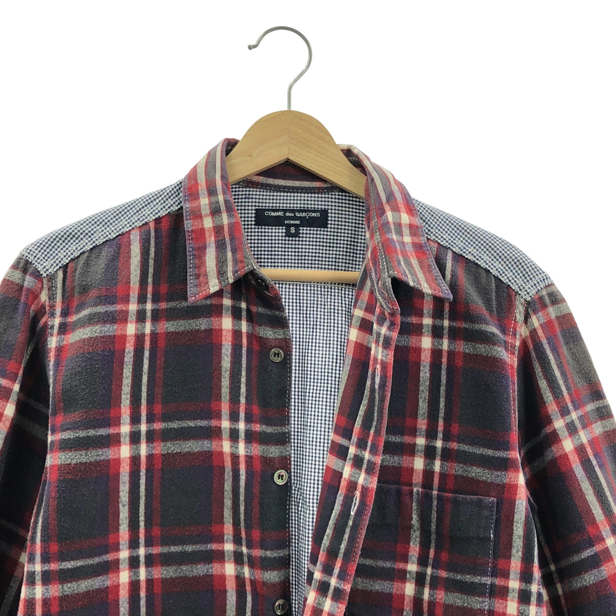 COMME des GARÇONS HOMME | 2011 秋冬 |後幅格紋法蘭絨襯衫 | |尺寸小 |多色|男士