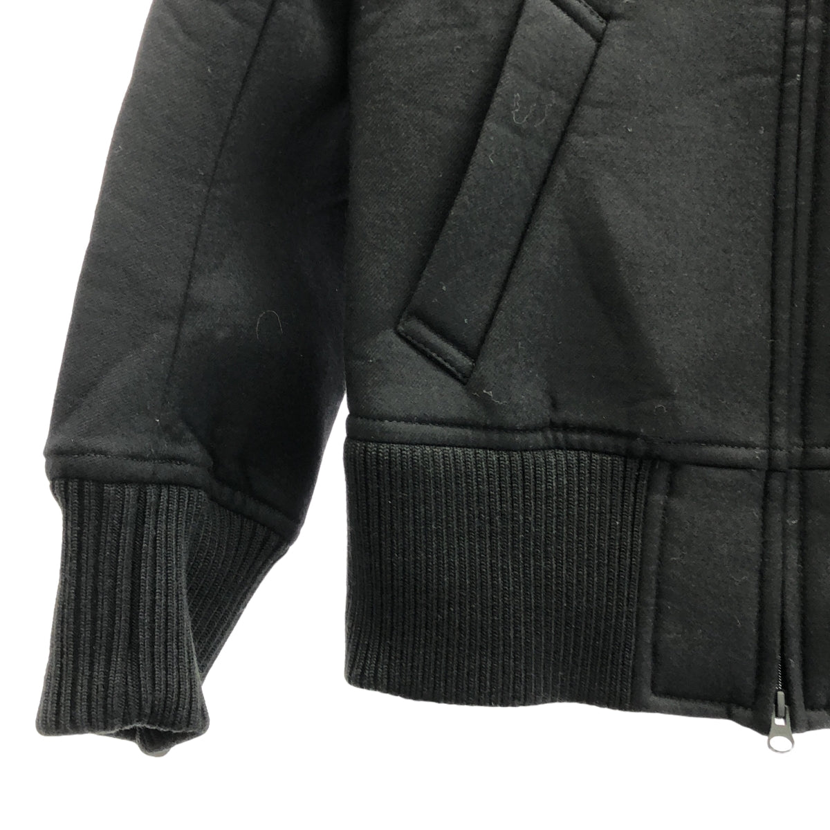 SWANLAKE / スワンレイク | Bonding blouson ウール 中綿入 リブ ブルゾン | M | ブラック | レディース