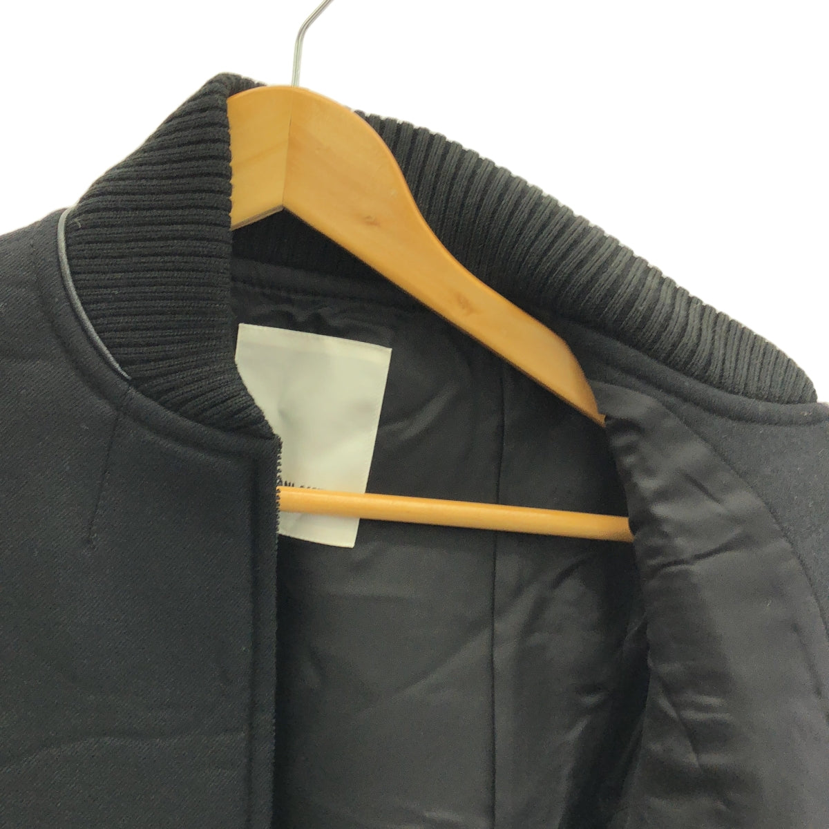 SWANLAKE / スワンレイク | Bonding blouson ウール 中綿入 リブ ブルゾン | M | ブラック | レディース