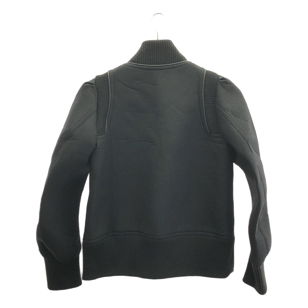 SWANLAKE / スワンレイク | Bonding blouson ウール 中綿入 リブ ブルゾン | M | ブラック | レディース