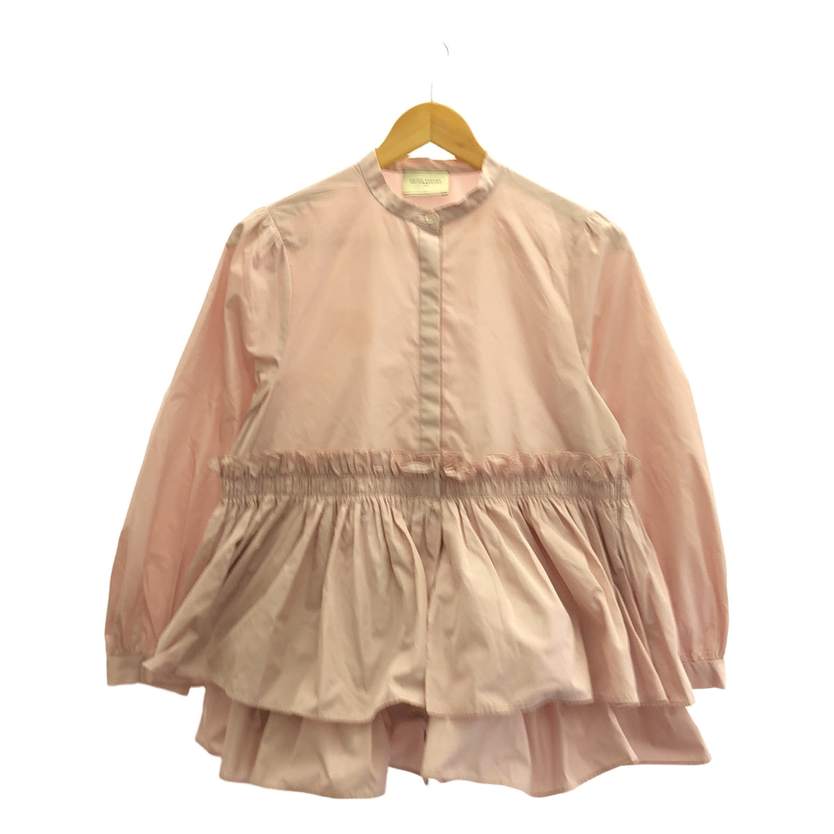 UNITED ARROWS / ユナイテッドアローズ | バンドカラー ギャザー シャツ | F | ピンク | レディース
