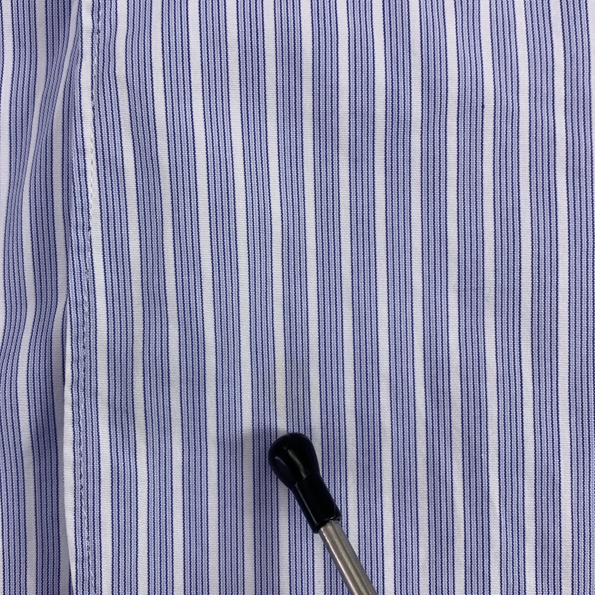 TICCA / ティッカ | ストライプ ノーカラーシャツ | F | ブルー