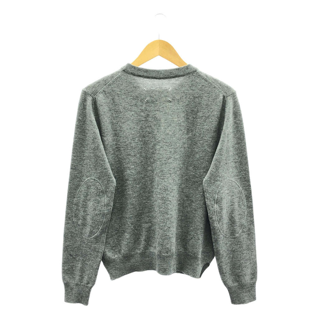 Maison Margiela | 2021 秋冬 | 羊毛手肘貼片針織套頭衫 | XL | 灰色 | 女款