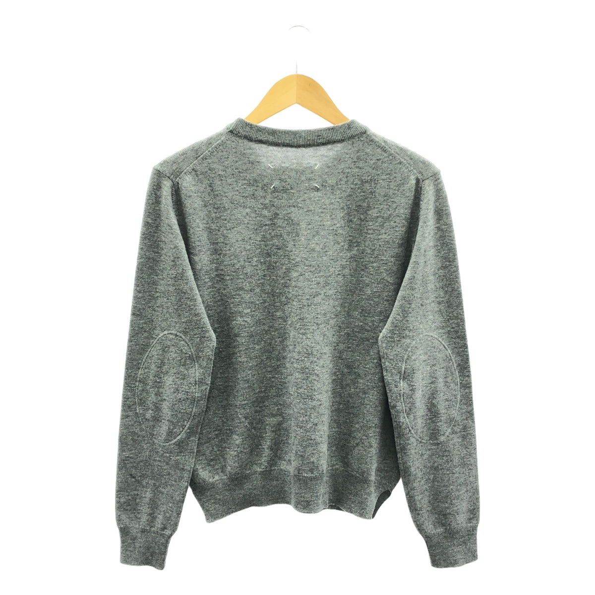 Maison Margiela / メゾンマルジェラ | 2021AW | ウール エルボーパッチ ニット プルオーバー | XL | グレー | レディース