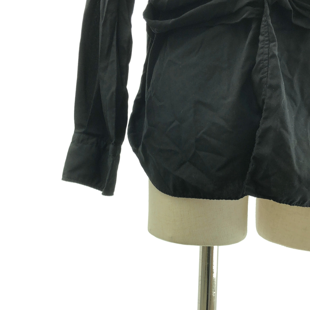 【美品】  COMME des GARCONS / コムデギャルソン | 2020AW | ポリエステル 製品加工 ギャザー ボリューム シャツ ブラウス | S | ブラック | レディース