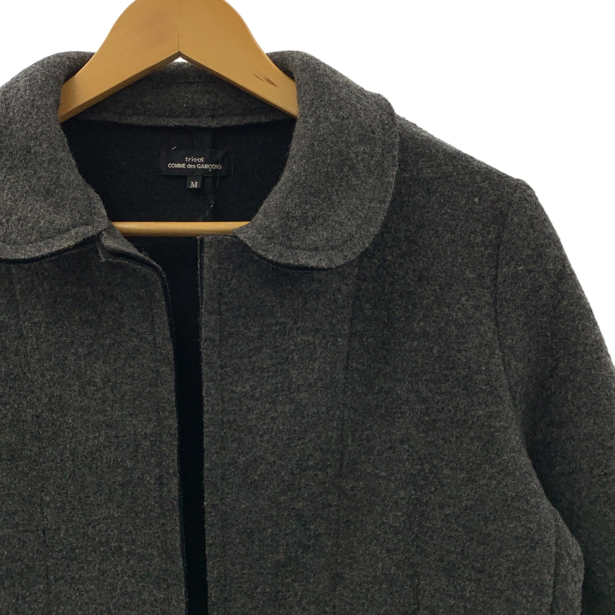 COMME des GARÇONS 針織衫 | 2010 秋冬系列 | 羊毛尼龍拼接鏤空圓領外套 | M 碼 | 女款