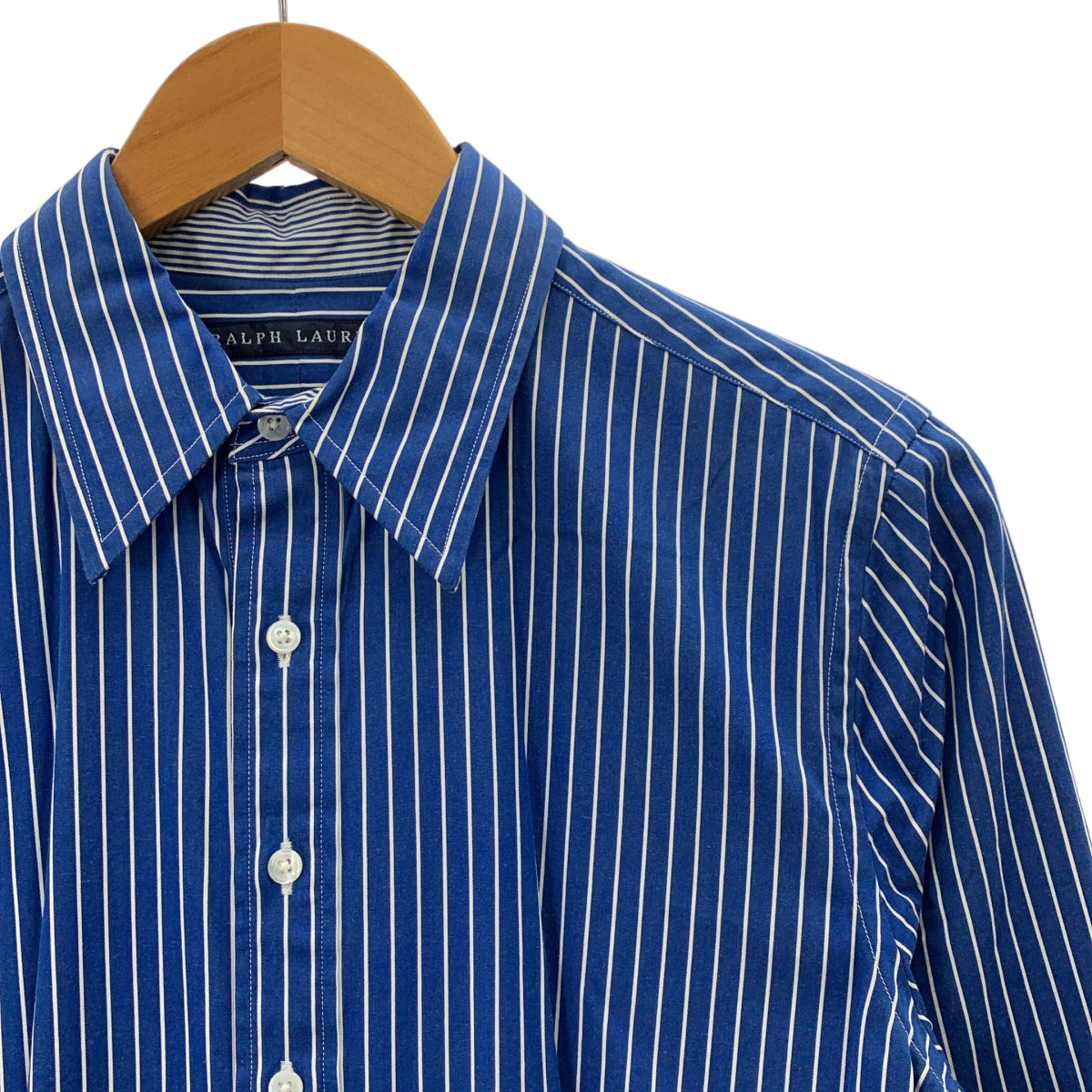 RALPH LAUREN / ラルフローレン | コットン ストライプ シャツ ワンピース | 5F | ブルー/ホワイト | レディース
