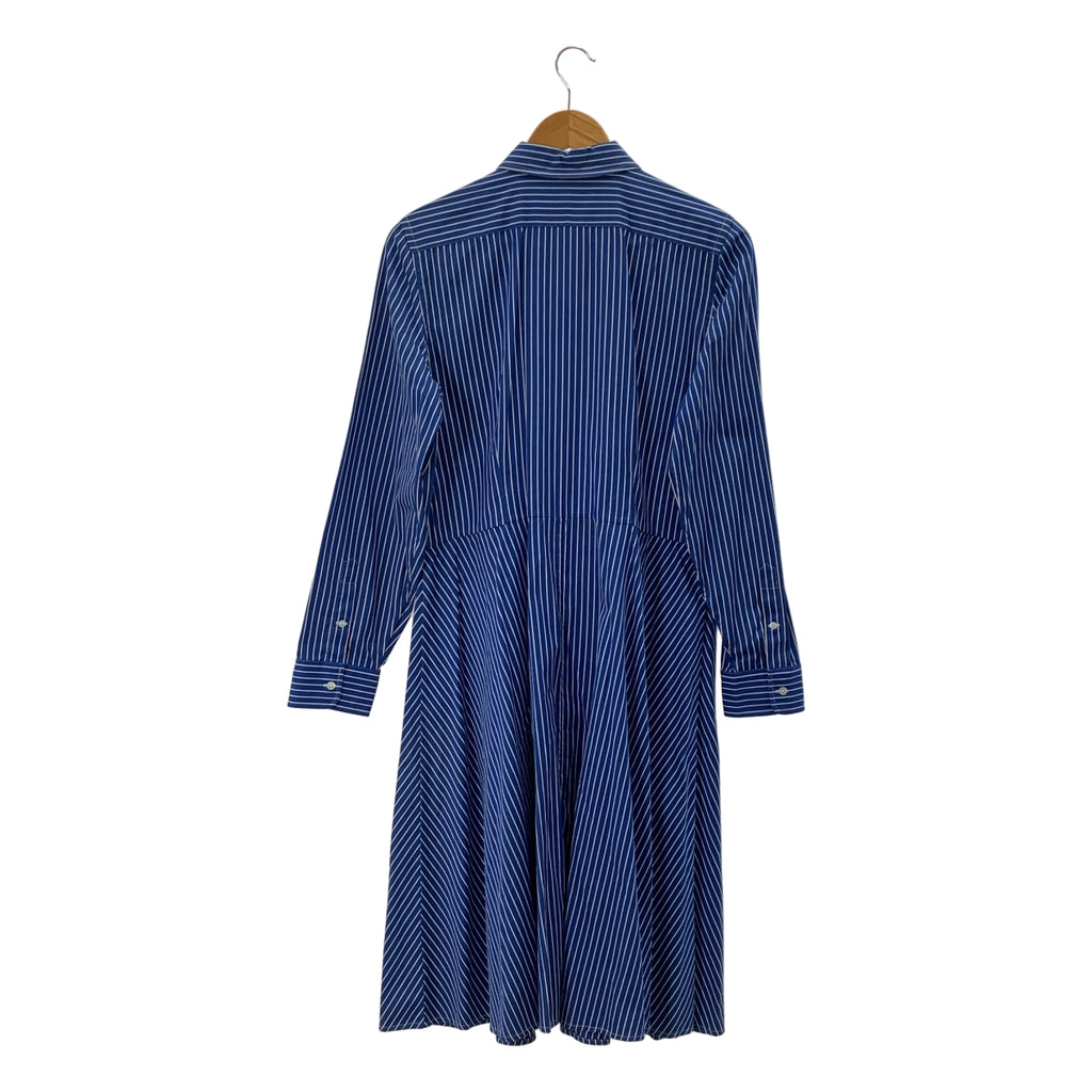 RALPH LAUREN / ラルフローレン | コットン ストライプ シャツ ワンピース | 5F | ブルー/ホワイト | レディース