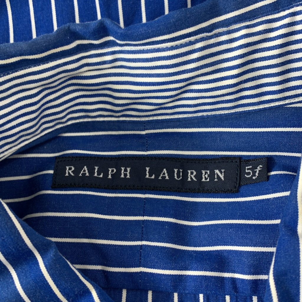 RALPH LAUREN / ラルフローレン | コットン ストライプ シャツ ワンピース | 5F | ブルー/ホワイト | レディース