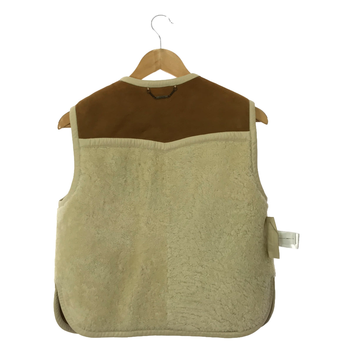 Chloe | Reversible Mouton Boa Vest | 34 | Beige / Dark Brown | Women's