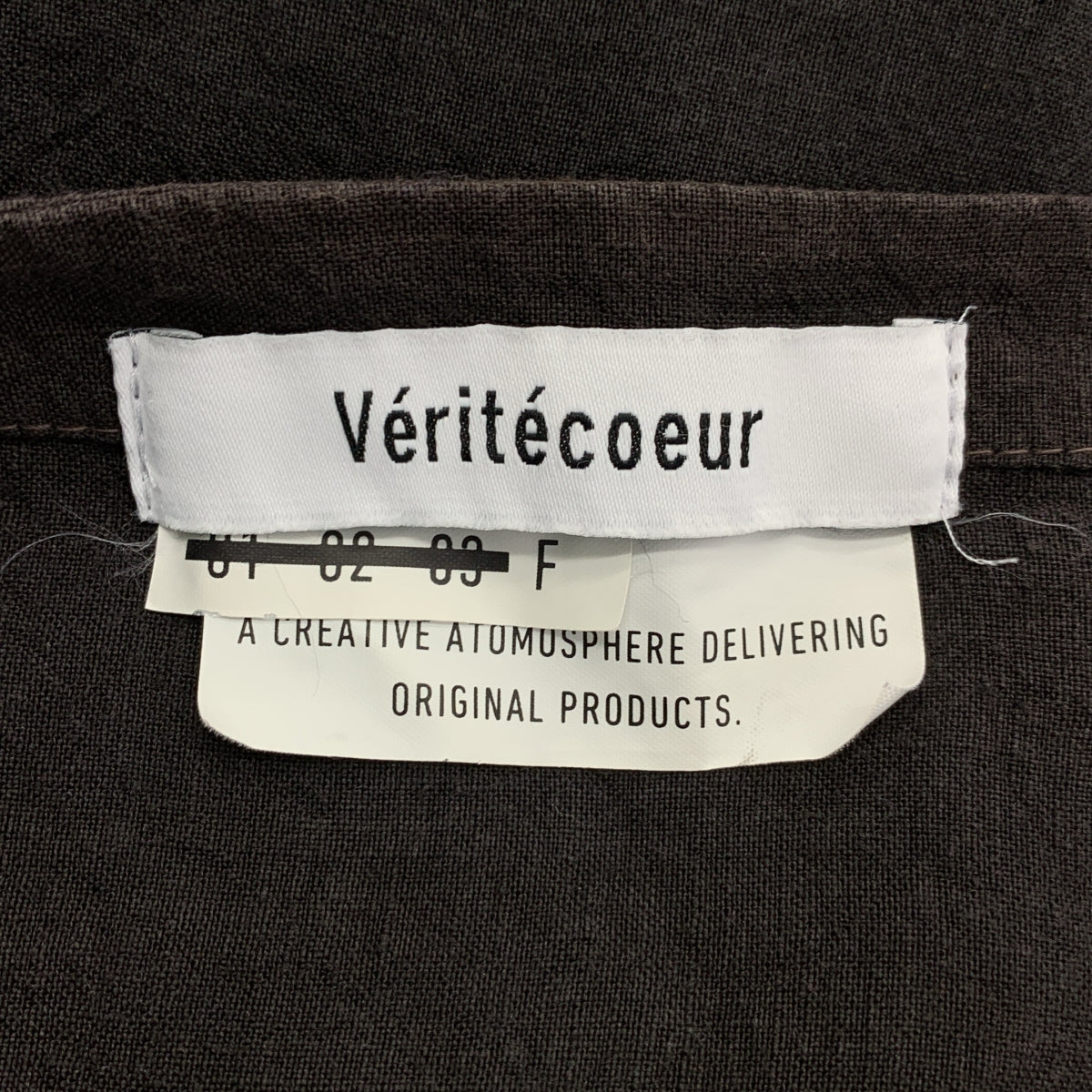 veritecoeur | 亞麻鎖孔領連身裙，帶口袋，寬鬆連身裙 | F 碼 | 女款