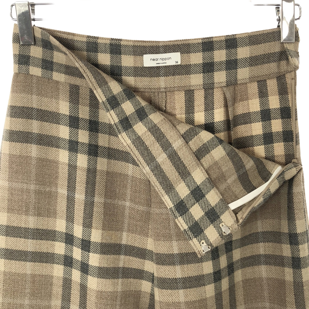 near.nippon / Near Nippon | Wool blend check wide pants | 36 | Women's