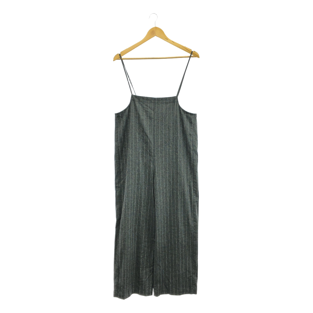 一塵不染 |粗花呢羊毛吊帶背帶褲 | 36 |灰色 |女性的