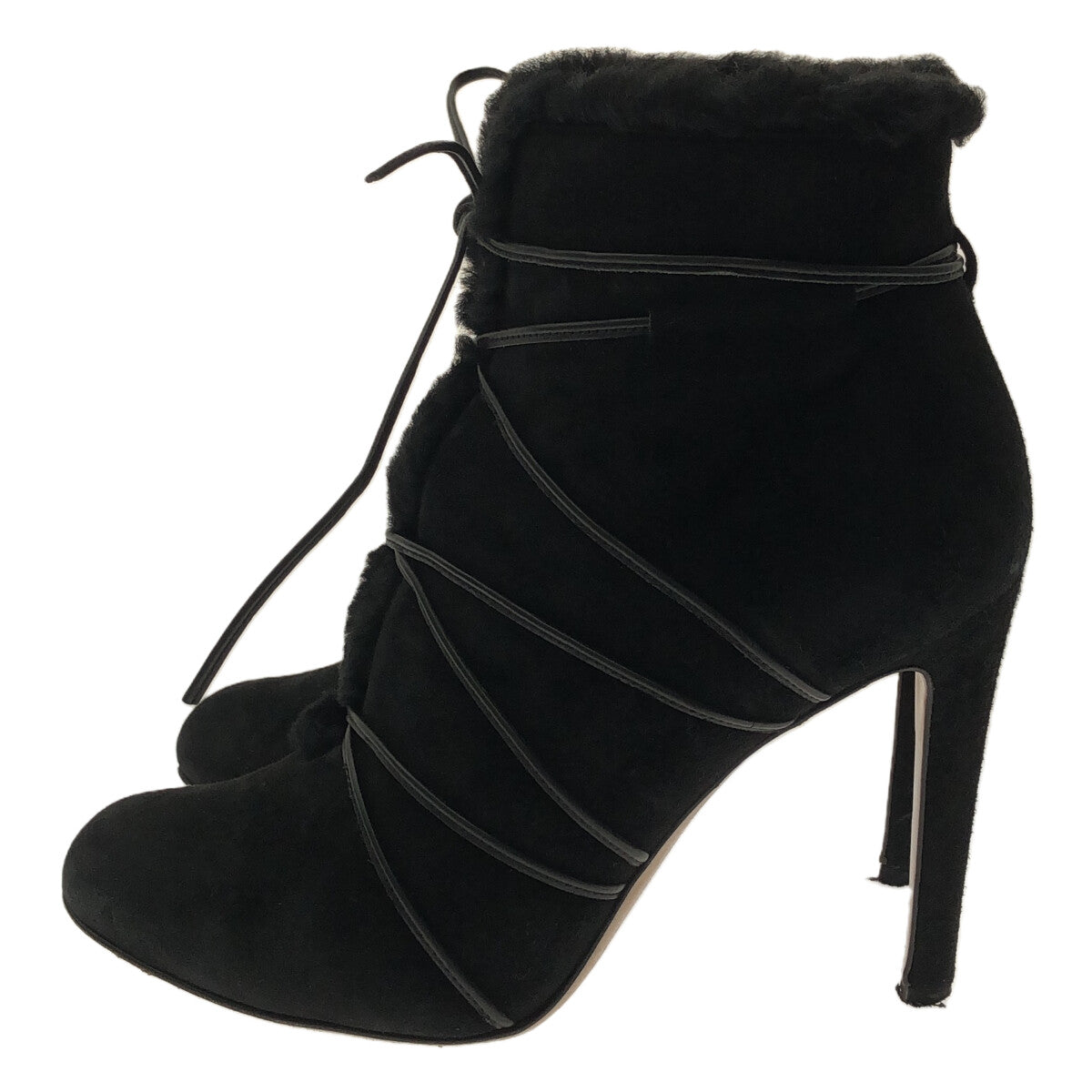 Gianvito Rossi / ジャンヴィトロッシ | レースアップ ショートブーツ | 36 1/2 | ブラック | レディース