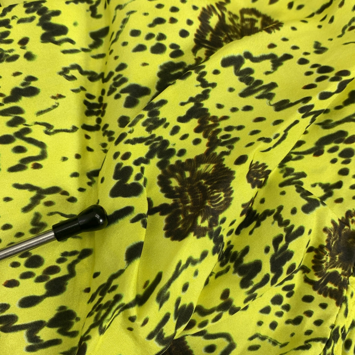 Christian Wijnants | 絲質全印花不對稱套頭洋裝 | 36碼 | 黃色/棕色 | 女款