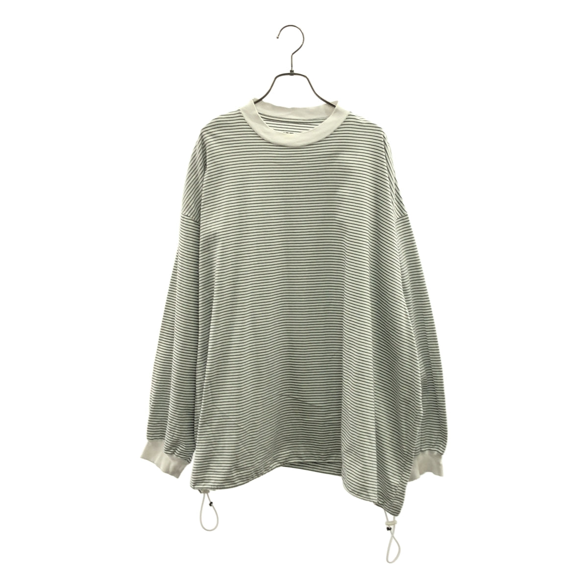 is-ness / イズネス | BALLOON BORDER LONG SLEEVE T-SHIRT バルーン ボーダー カットソー | L | ブラック/ホワイト | メンズ