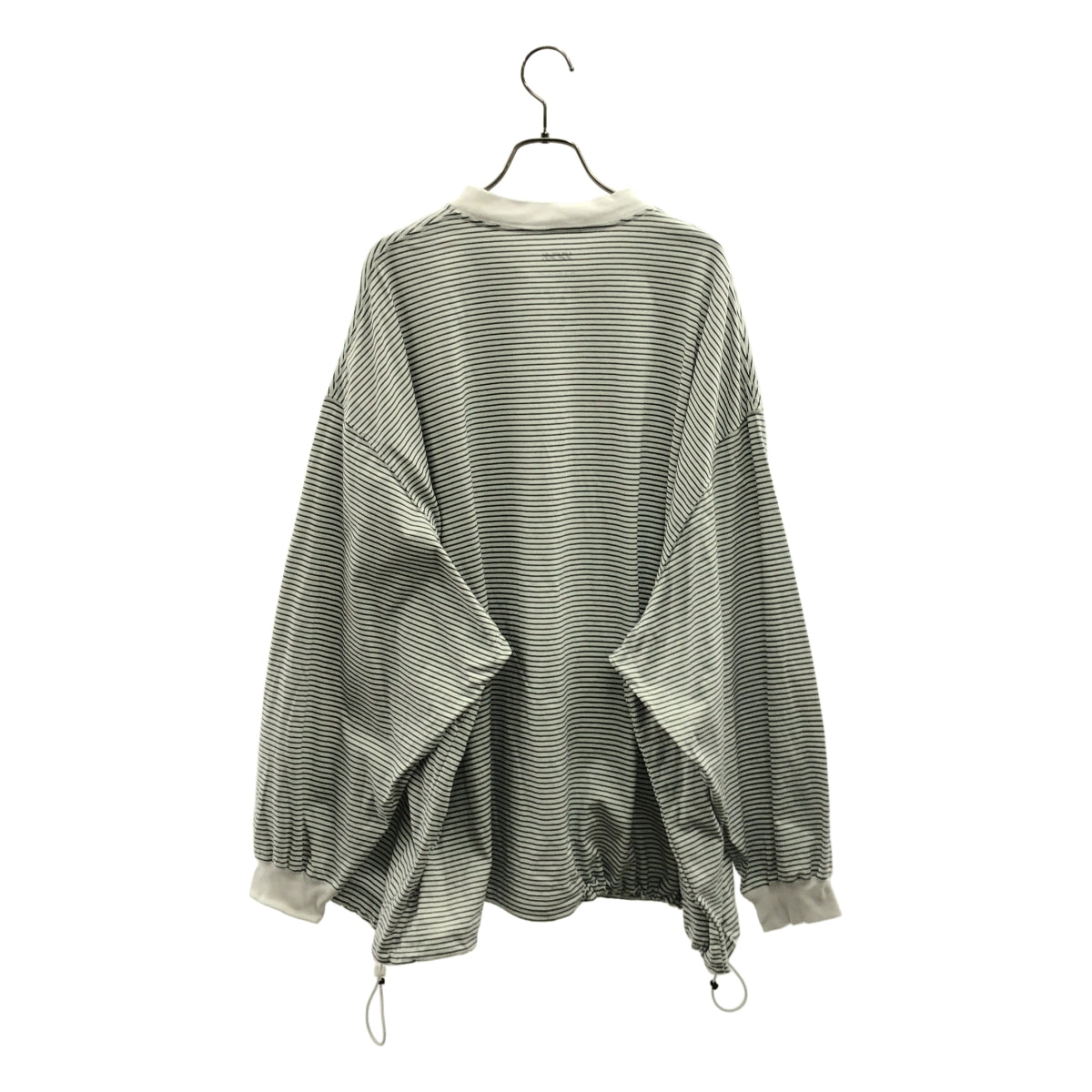 is-ness / イズネス | BALLOON BORDER LONG SLEEVE T-SHIRT バルーン ボーダー カットソー | L | ブラック/ホワイト | メンズ