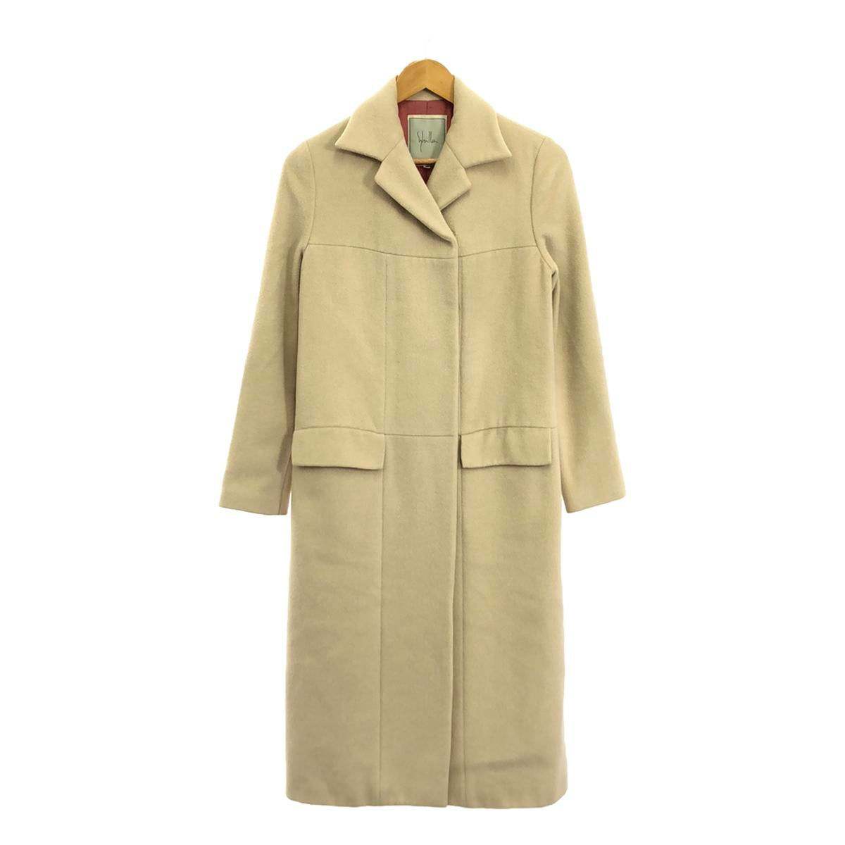 SYBILLA | Wool Chesterfield Coat | 40 | Beige | Women's