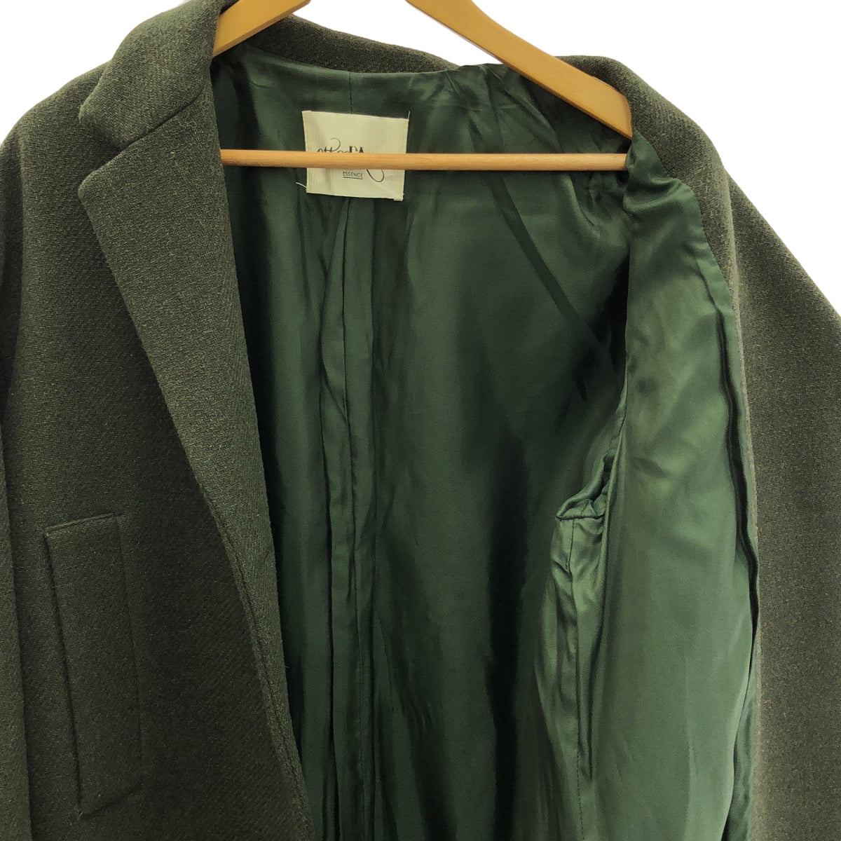 【美品】  ottod'Ame / オットダム | ウール シングル チェスターコート / 総裏地 | 36 | オリーブ | レディース