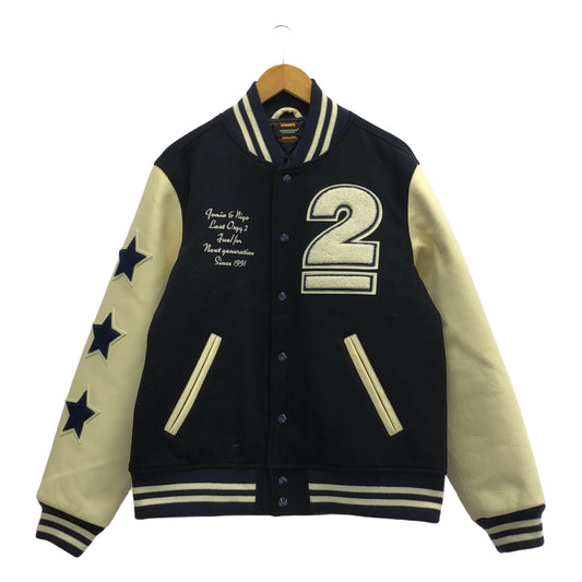 UNDER COVER  / アンダーカバー | ×HUMAN MADE / ヒューマンメイド LAST ORGY 2 VARSITY JACKET / ラストオージー  レザー切替 スタジャン ジャケット | L | メンズ