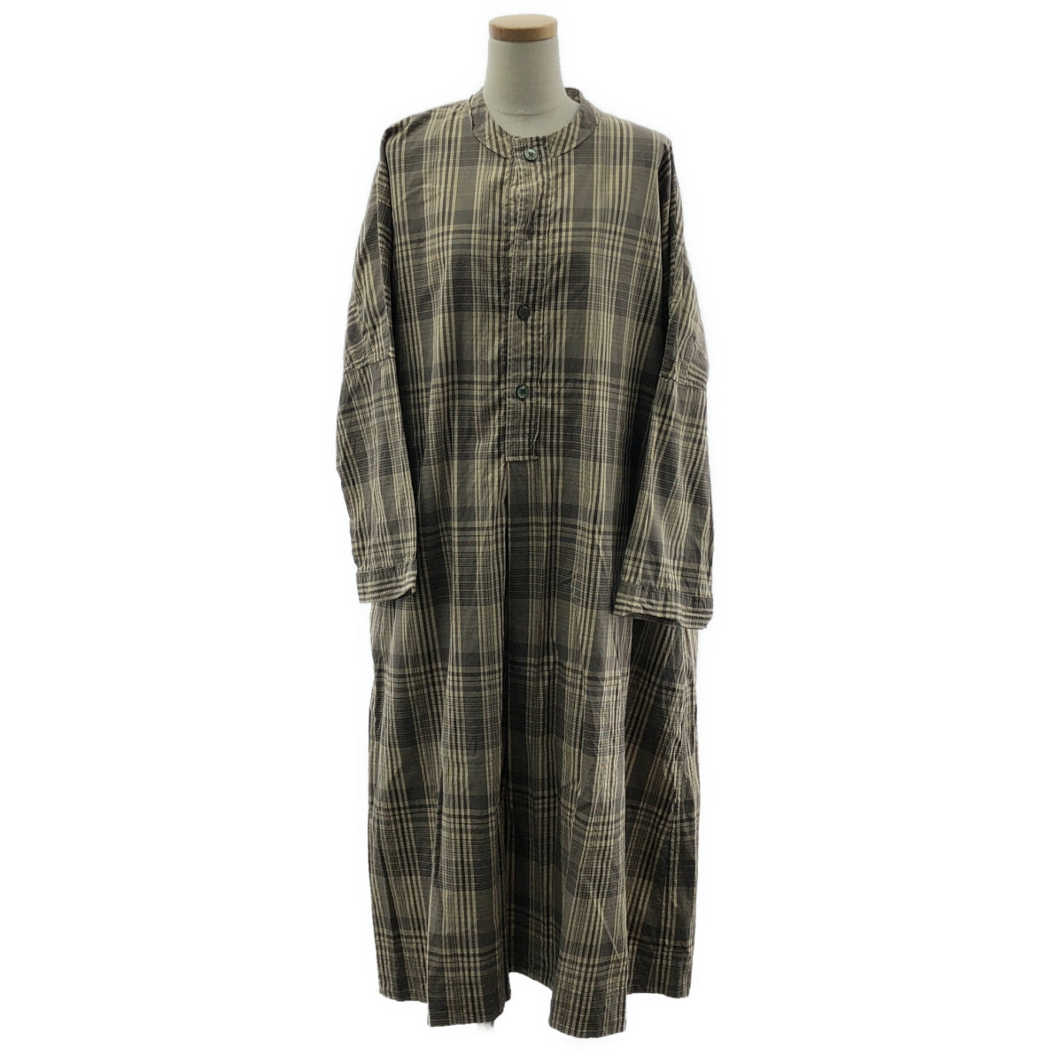 veritecoeur / Veritecoeur | 格紋亨利領洋裝 | F | 米色 | 女款