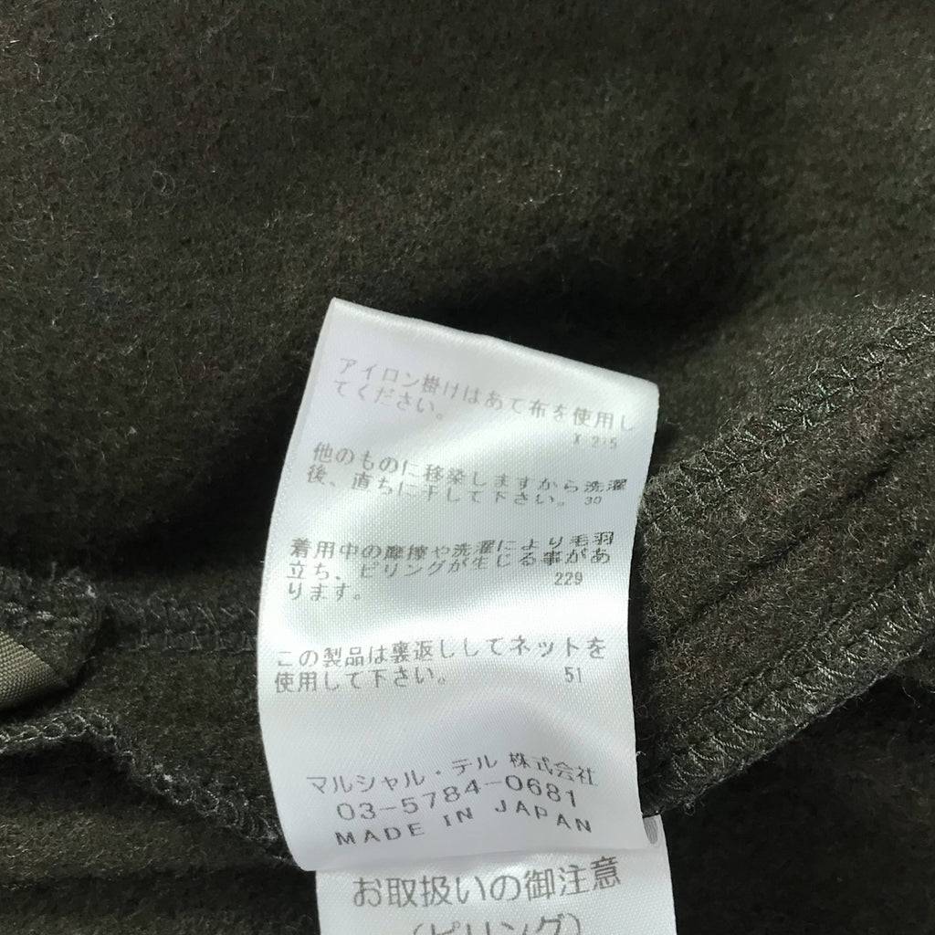 元帥 |羊毛滾邊無領長袍外套 | 1 |橄欖 |女性的