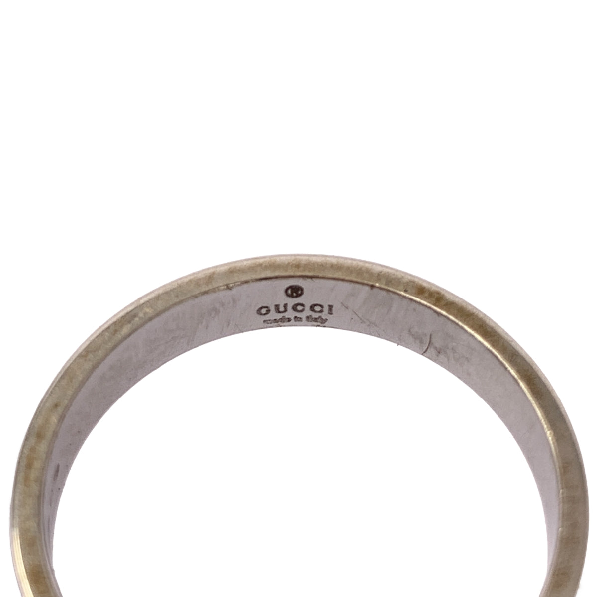 GUCCI / 구찌 | 18K 화이트 골드 WG GG 아이콘 링 | 22 | 남성