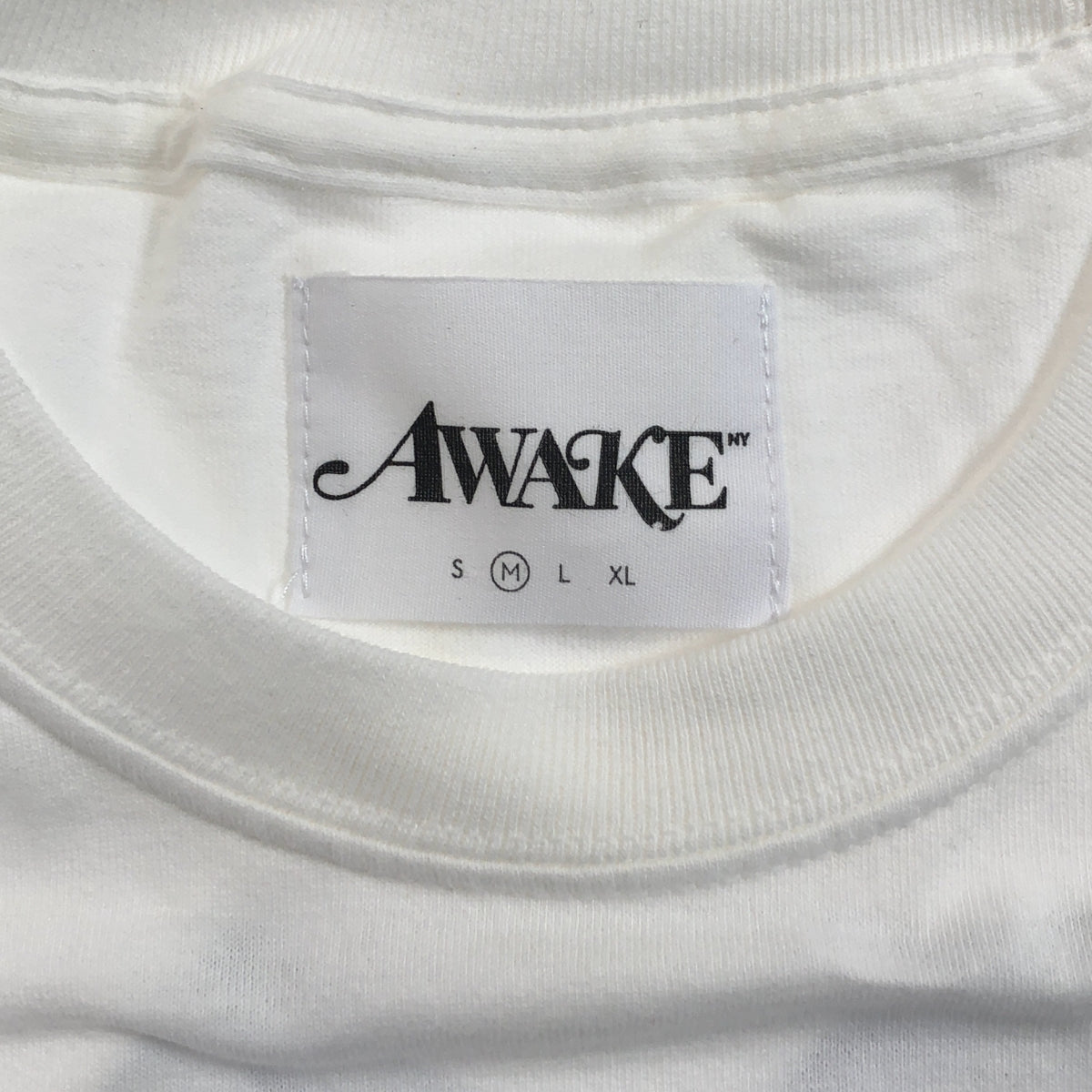 【美品】  AWAKE NY / アウェイクニューヨーク | RIBBON SCRIPT TEE リボンスクリプト Tシャツ | M | ホワイト | メンズ