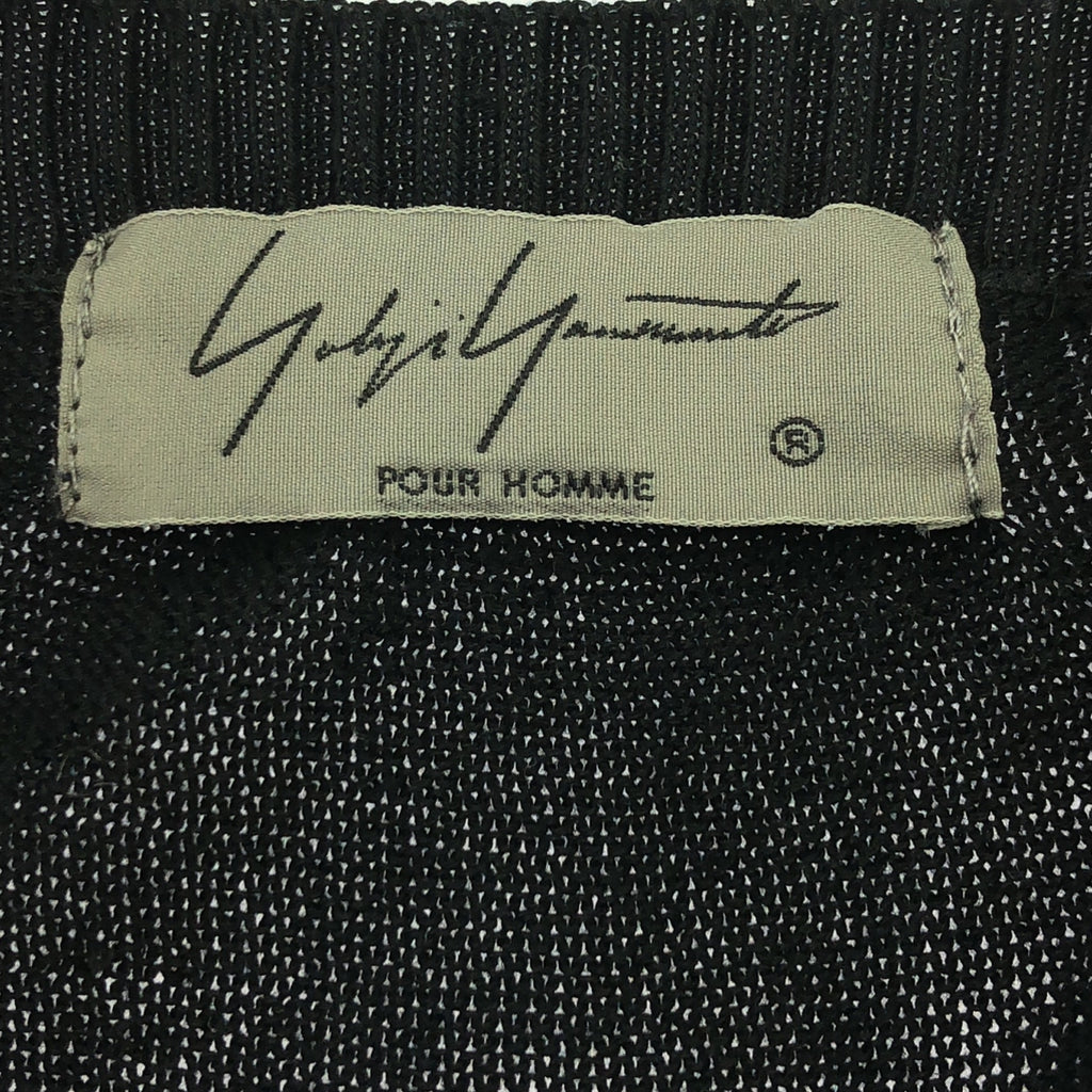 YOHJI YAMAMOTO POUR HOMME / 요우지야마모토풀 옴므 | 2020SS | 꿰매는 디자인 코튼 니트 크루 넥 롱 가디건 | 3 | 남성