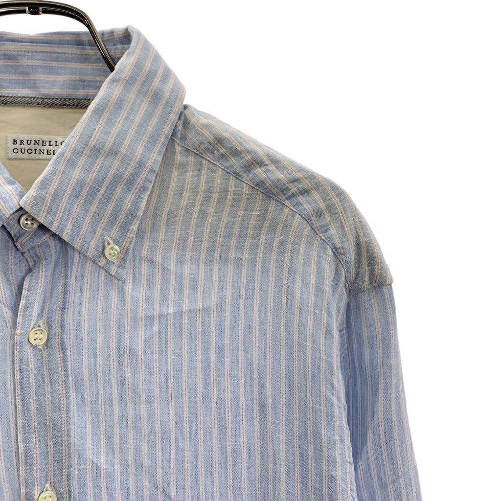 布魯內羅·庫奇內利 | 棉質條紋羈扣襯衫 |
