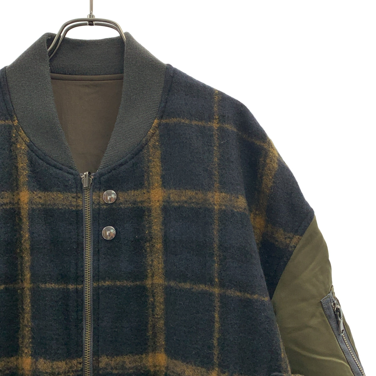 WELLDER / ウェルダー | Combination Bomber Jacket 異素材 チェック ボンバージャケット | 4 | メンズ