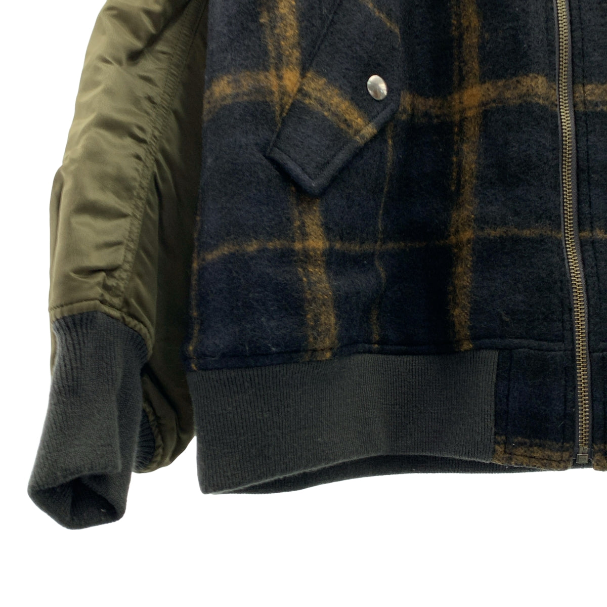 WELLDER / ウェルダー | Combination Bomber Jacket 異素材 チェック ボンバージャケット | 4 | メンズ