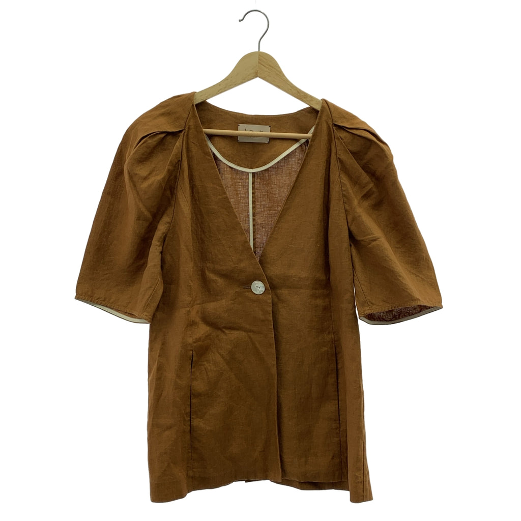 masaco teranishi / マサコ テラニシ | リネン パフスリーブ ジャケット | 38 | レディース