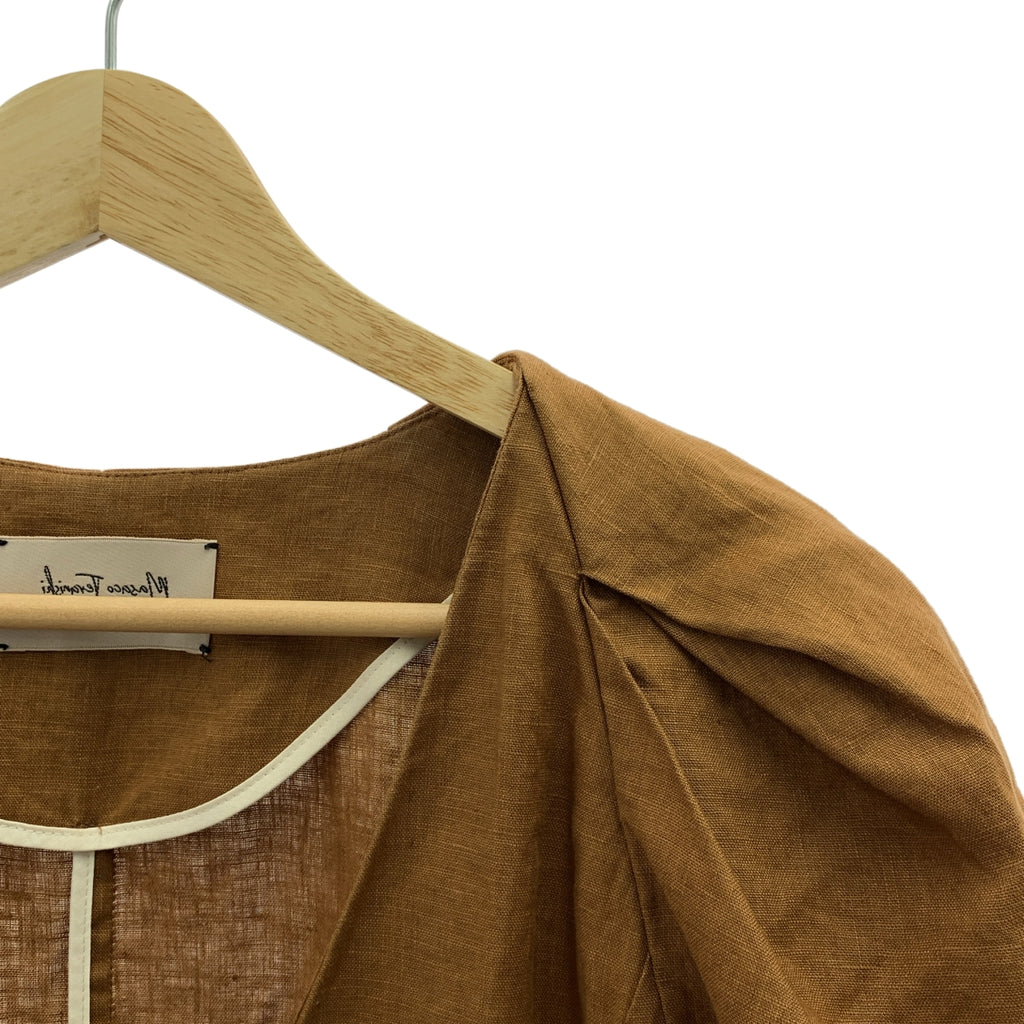 masaco teranishi / マサコ テラニシ | リネン パフスリーブ ジャケット | 38 | レディース