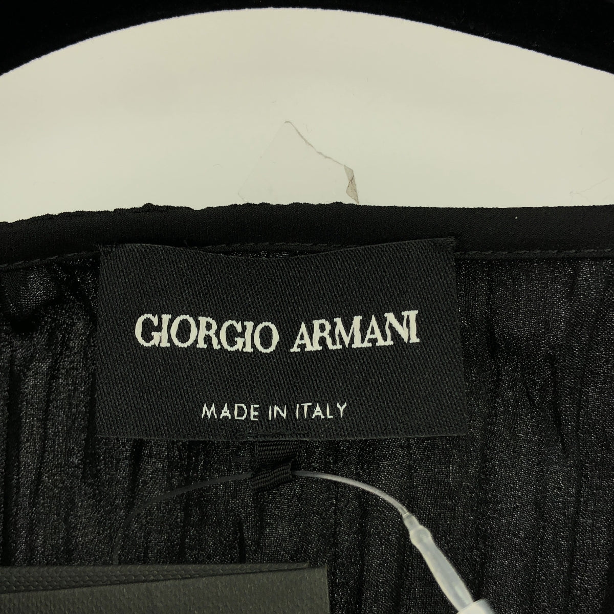 [Good Condition] GIORGIO ARMANI | Mixed Material Pleated Blouse Top | Size 40 | Black/Gray | Women's