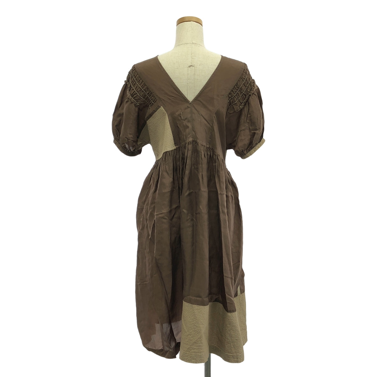 tricot COMME des GARCONS / トリココムデギャルソン | 2008SS | ギャザー パッチワーク Vネックワンピース | M | レディース