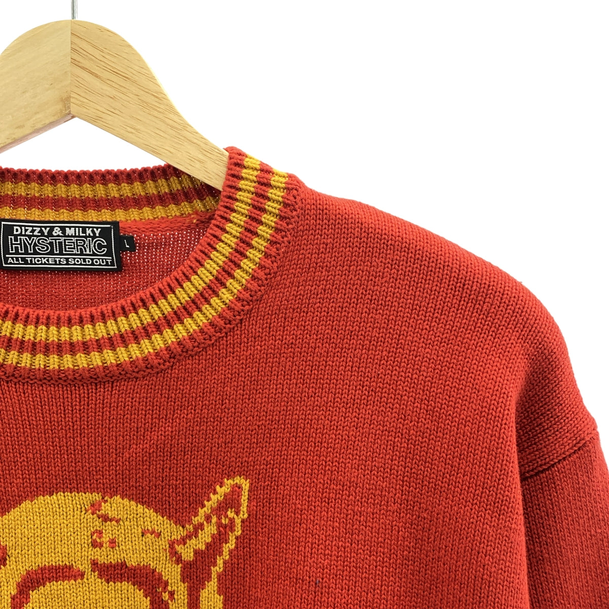 HYSTERIC GLAMOUR / ヒステリックグラマー | DEVIL MADE ME DO IT編込 セーター ニット | L | メンズ