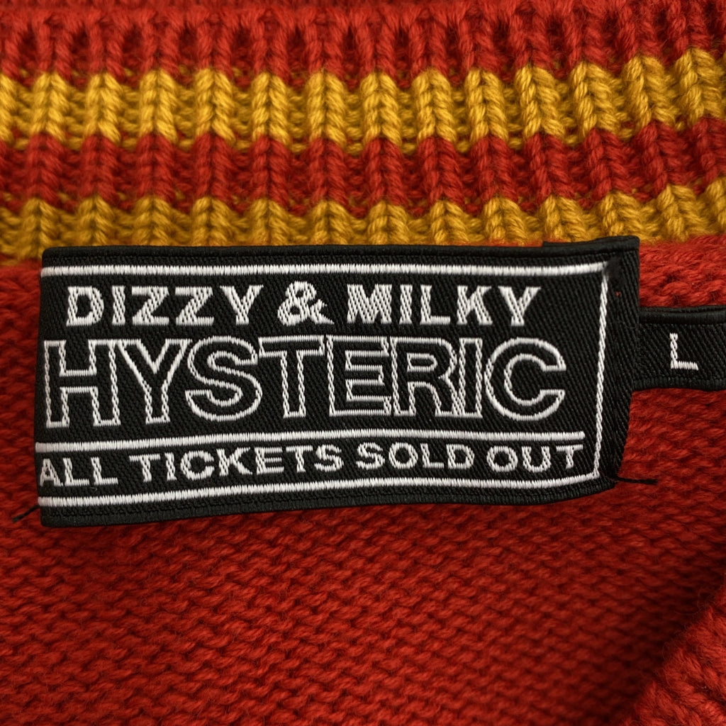 HYSTERIC GLAMOUR / ヒステリックグラマー | DEVIL MADE ME DO IT編込 セーター ニット | L | メンズ