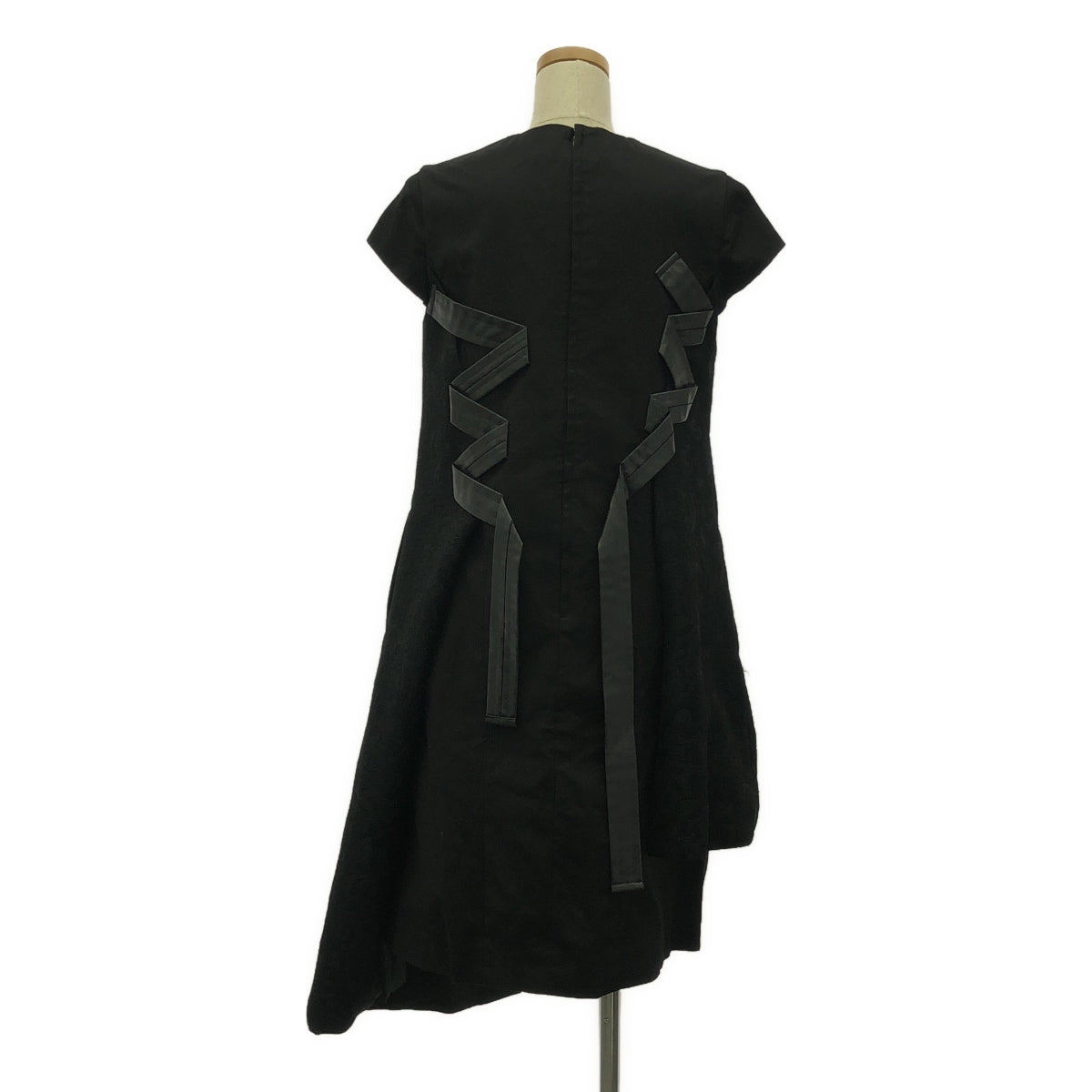 noir kei ninomiya / ノワールケイニノミヤ | 2016AW | レザー テープリボン アシンメトリー ワンピース | S | ブラック | レディース