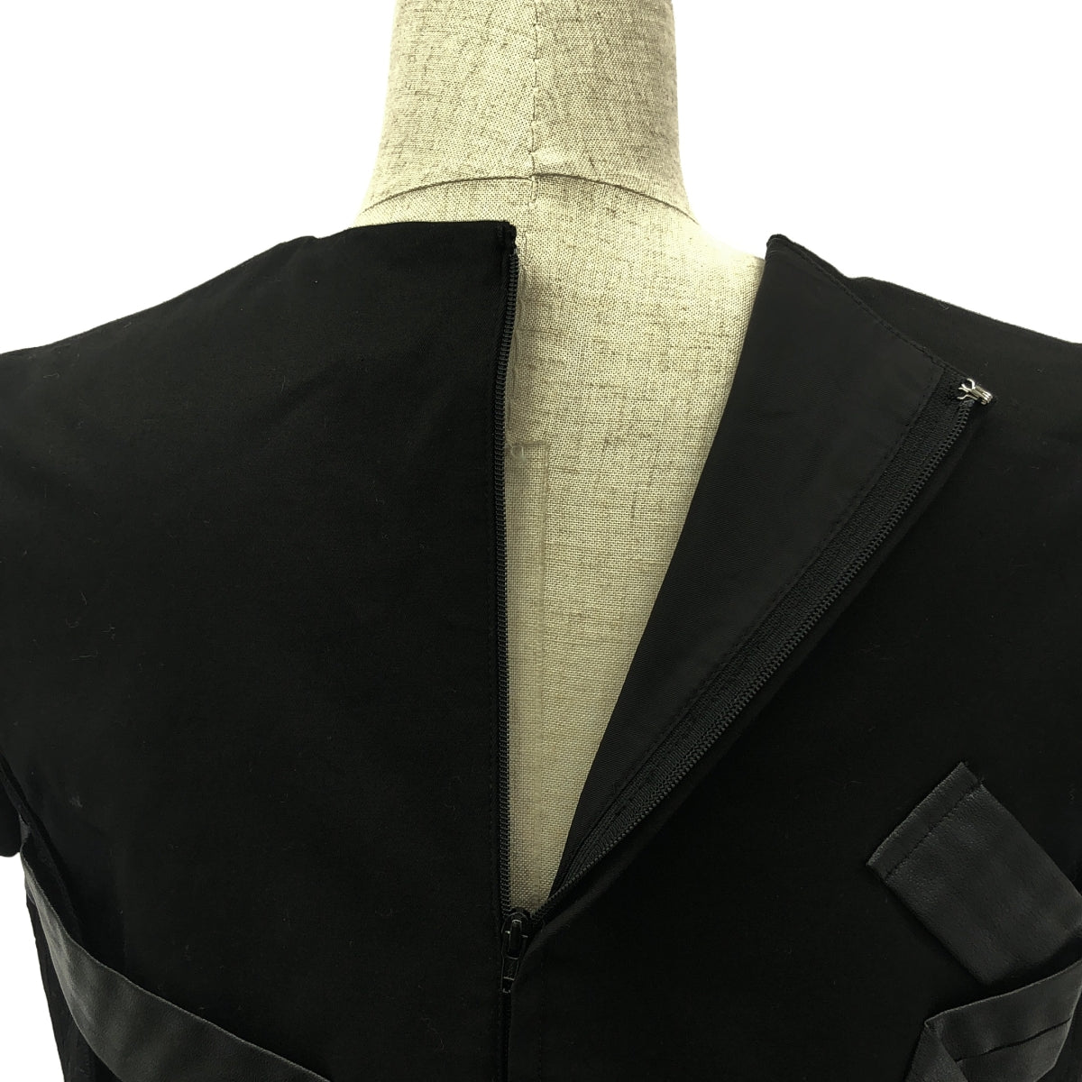 noir kei ninomiya / ノワールケイニノミヤ | 2016AW | レザー テープリボン アシンメトリー ワンピース | S | ブラック | レディース