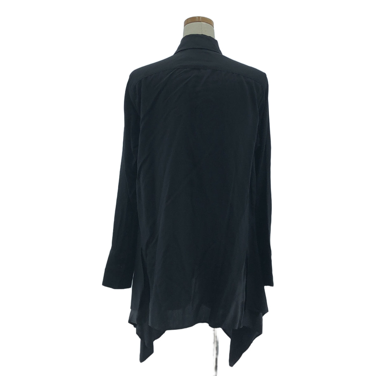 【美品】  TAKESHI KOSAKA by Y's Pink Label / タケシコウサカバイワイズピンクレーベル | 2014SS | テンセル レイヤード スリット ロングシャツ ブラウス | 2 | ブラック | レディース