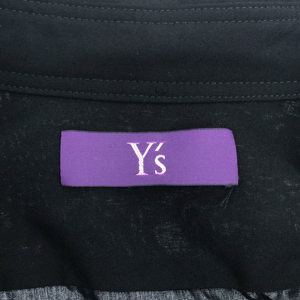 【美品】  TAKESHI KOSAKA by Y's Pink Label / タケシコウサカバイワイズピンクレーベル | 2014SS | テンセル レイヤード スリット ロングシャツ ブラウス | 2 | ブラック | レディース