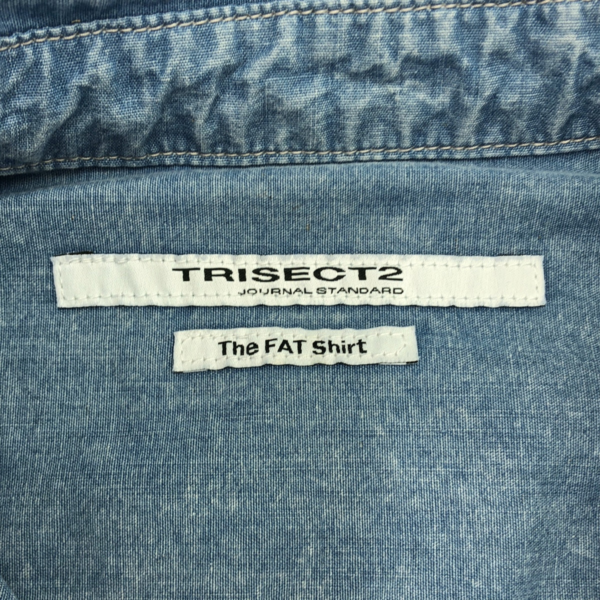 【미품】 Journal Standard TRISECT / 트라이 섹트 | The FAT Shirt 샴브레이 셔츠 | M | 인디고 | 남성