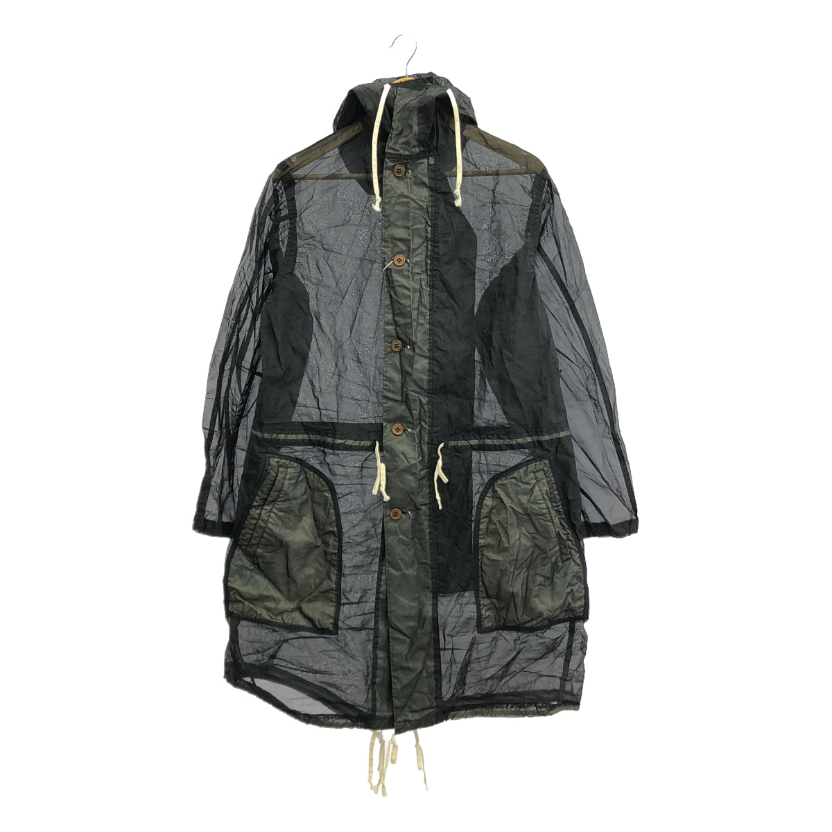 BLACK COMME des GARCONS / ブラックコムデギャルソン | 2020AW | シースルー マウンテンパーカー コート | M | ブラック | レディース