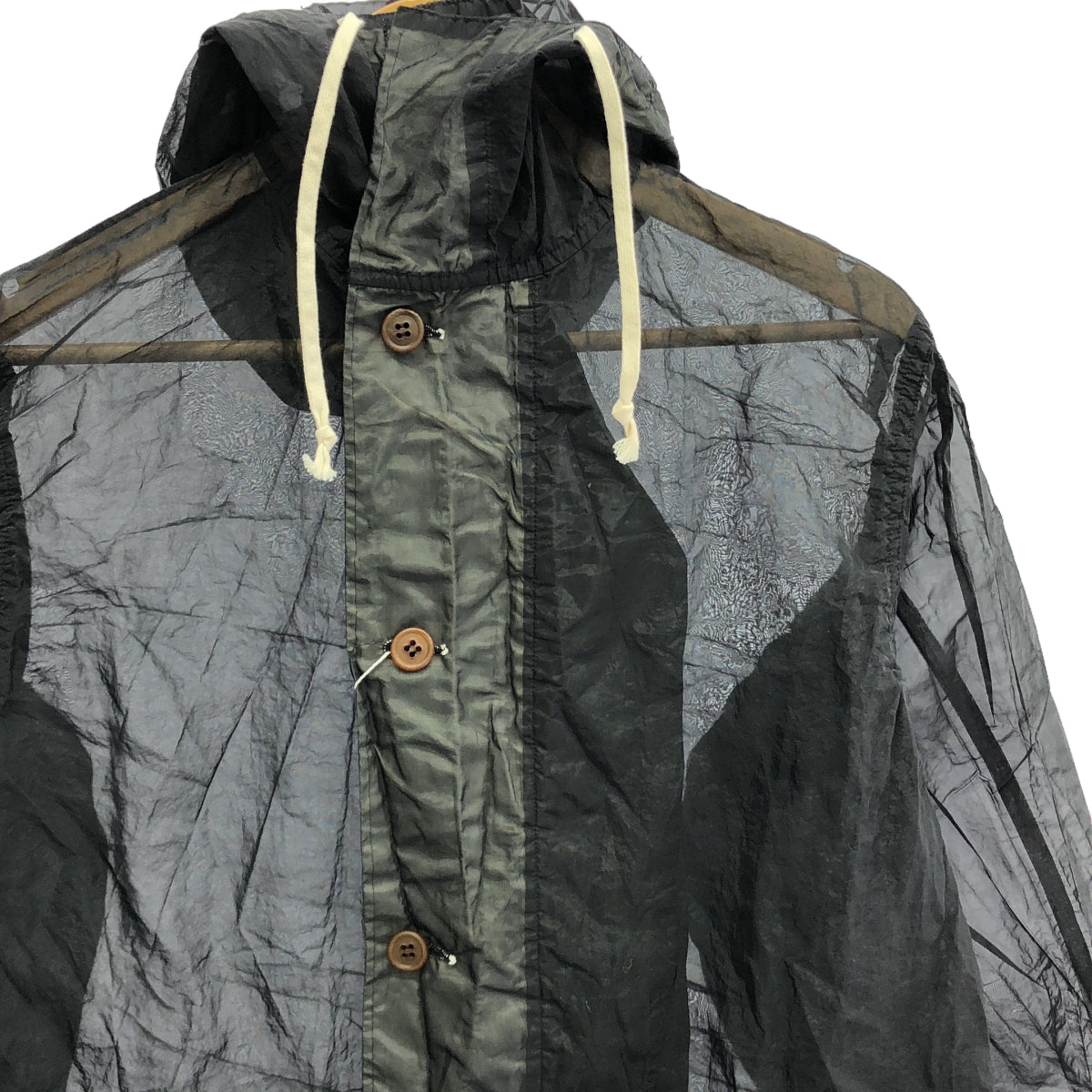 BLACK COMME des GARCONS / ブラックコムデギャルソン | 2020AW | シースルー マウンテンパーカー コート | M | ブラック | レディース