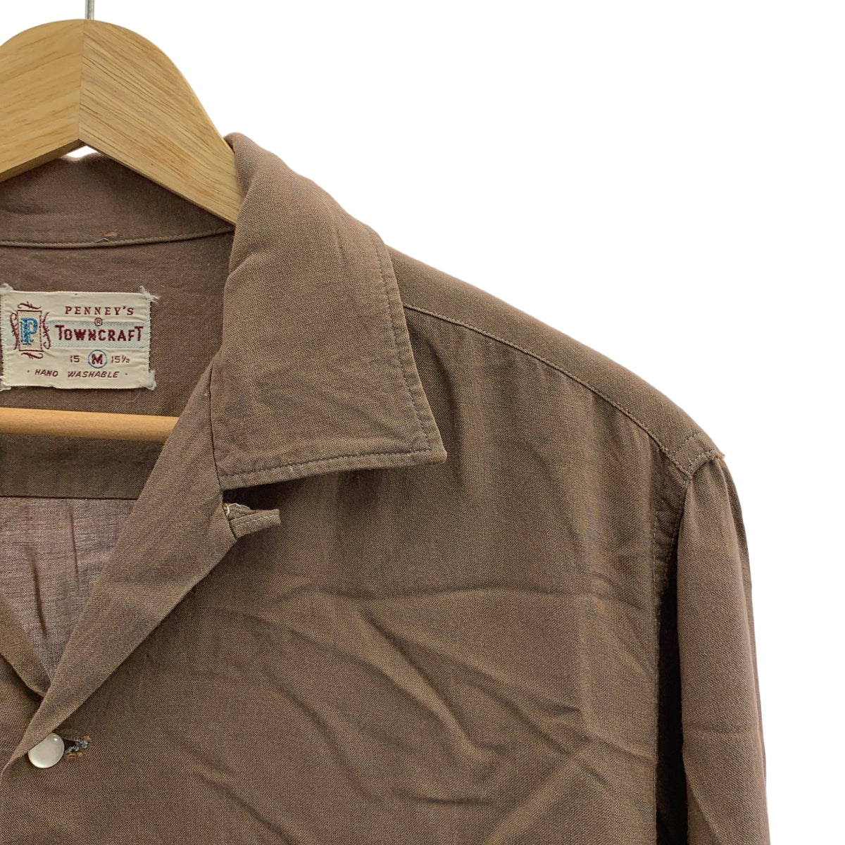 TOWN CRAFT / タウンクラフト | 1950s ヴィンテージ オープンカラーシャツ | M | メンズ